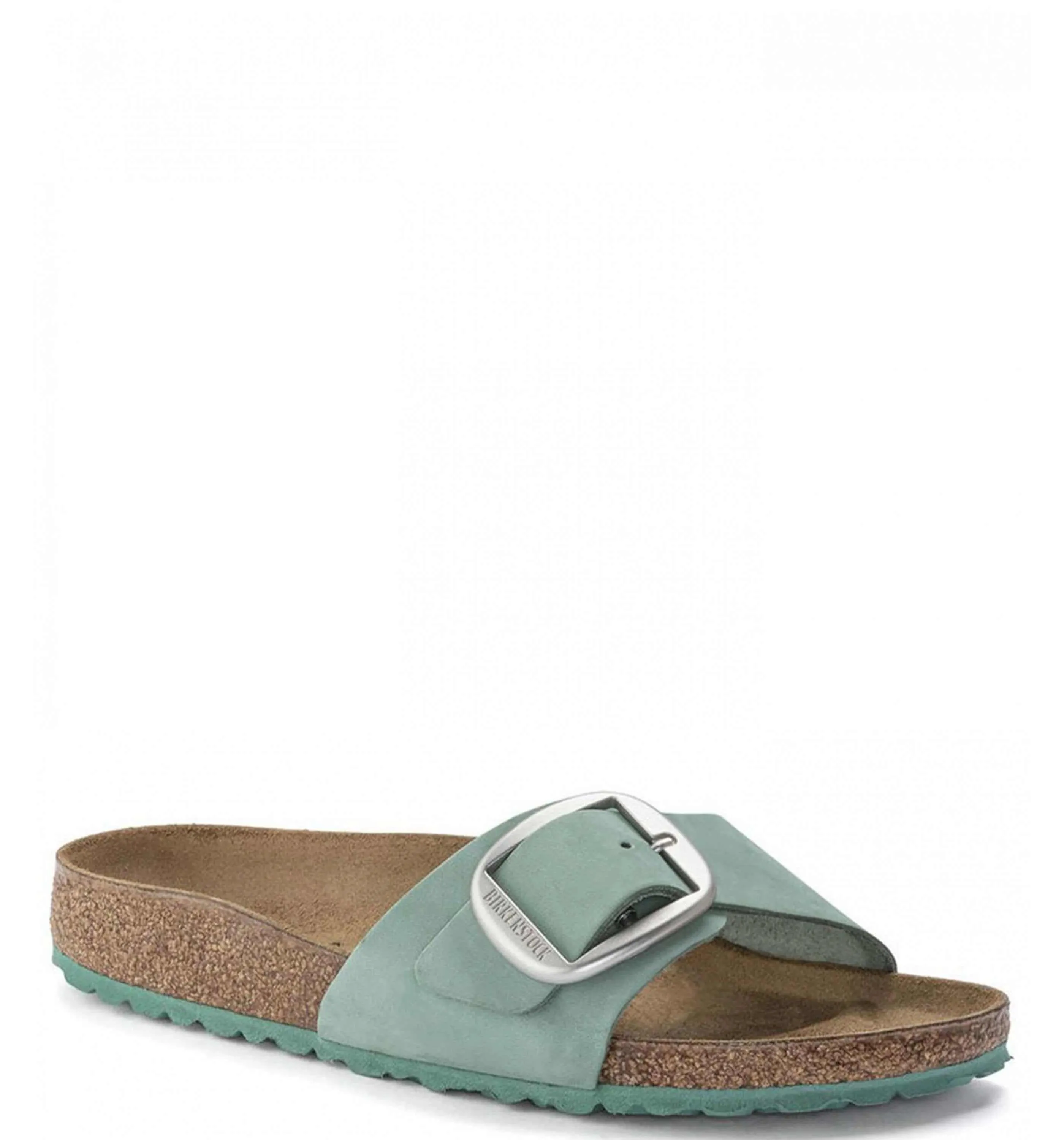 Birkenstock Madrid Big Buckle Nubuk Leather Beryl sold by Zulily