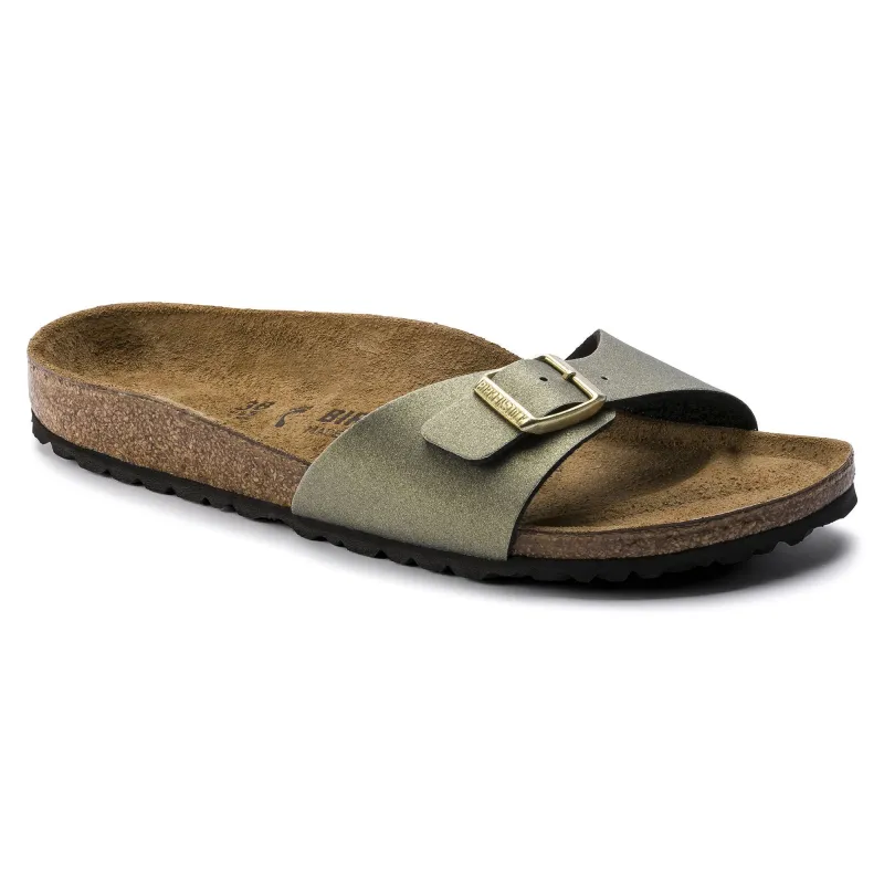 Birkenstock Madrid Birko-Flor Icy Metallic Stone Gold made by Birkenstock