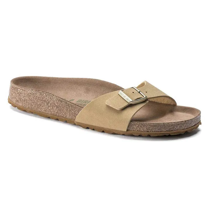 Birkenstock Madrid Vegan Birko-Flor Latte Cream Sandals made by Birkenstock