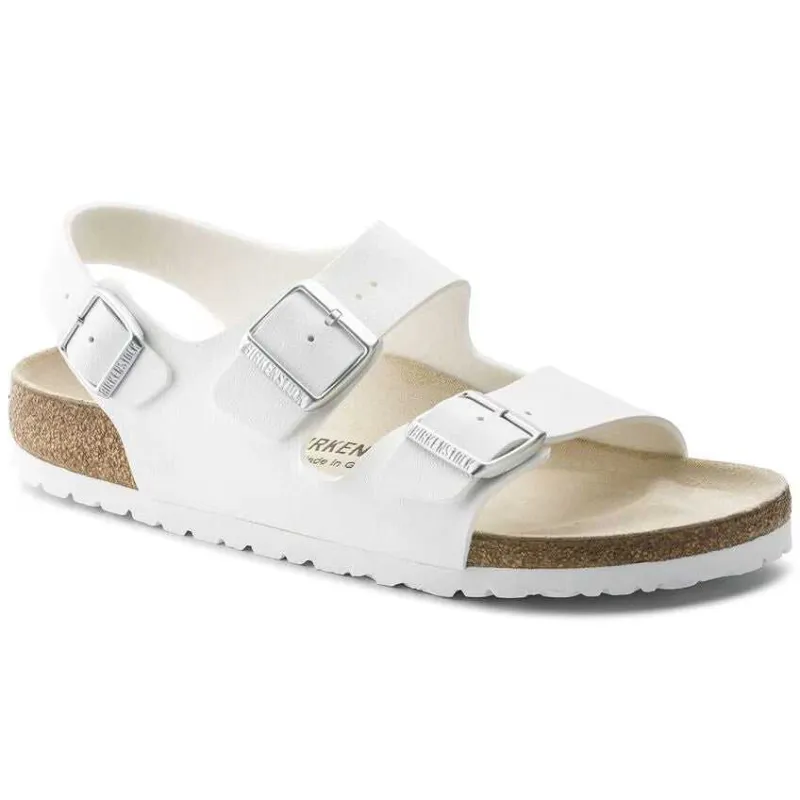 Birkenstock Milano Birko-Flor White Sandals made by Birkenstock