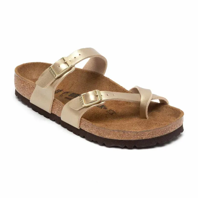 Birkenstock Women's Mayari Birko-Flor Gold Sandals made by Birkenstock