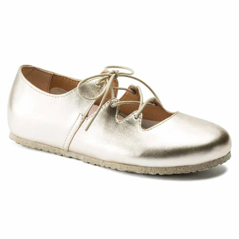 Birkenstock Women's Rye Natural Leather Gold Shoes made by Birkenstock