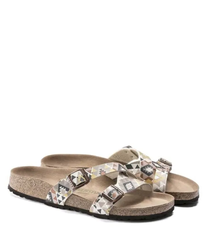Birkenstock Yao Vegan Birko-Flor Printed Mocha made by Birkenstock