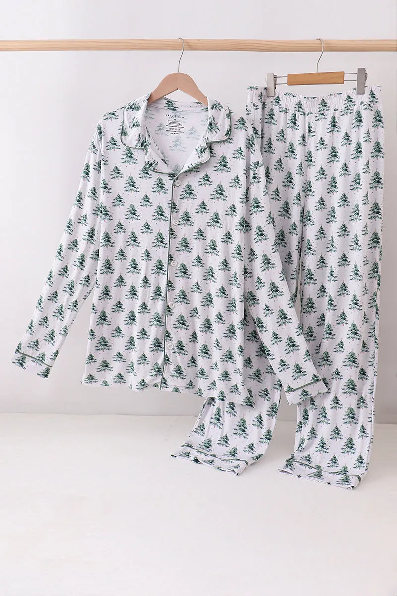 Green christmas tree bamboo mom&me pajama set sold by Zulily product image thumbnail 2