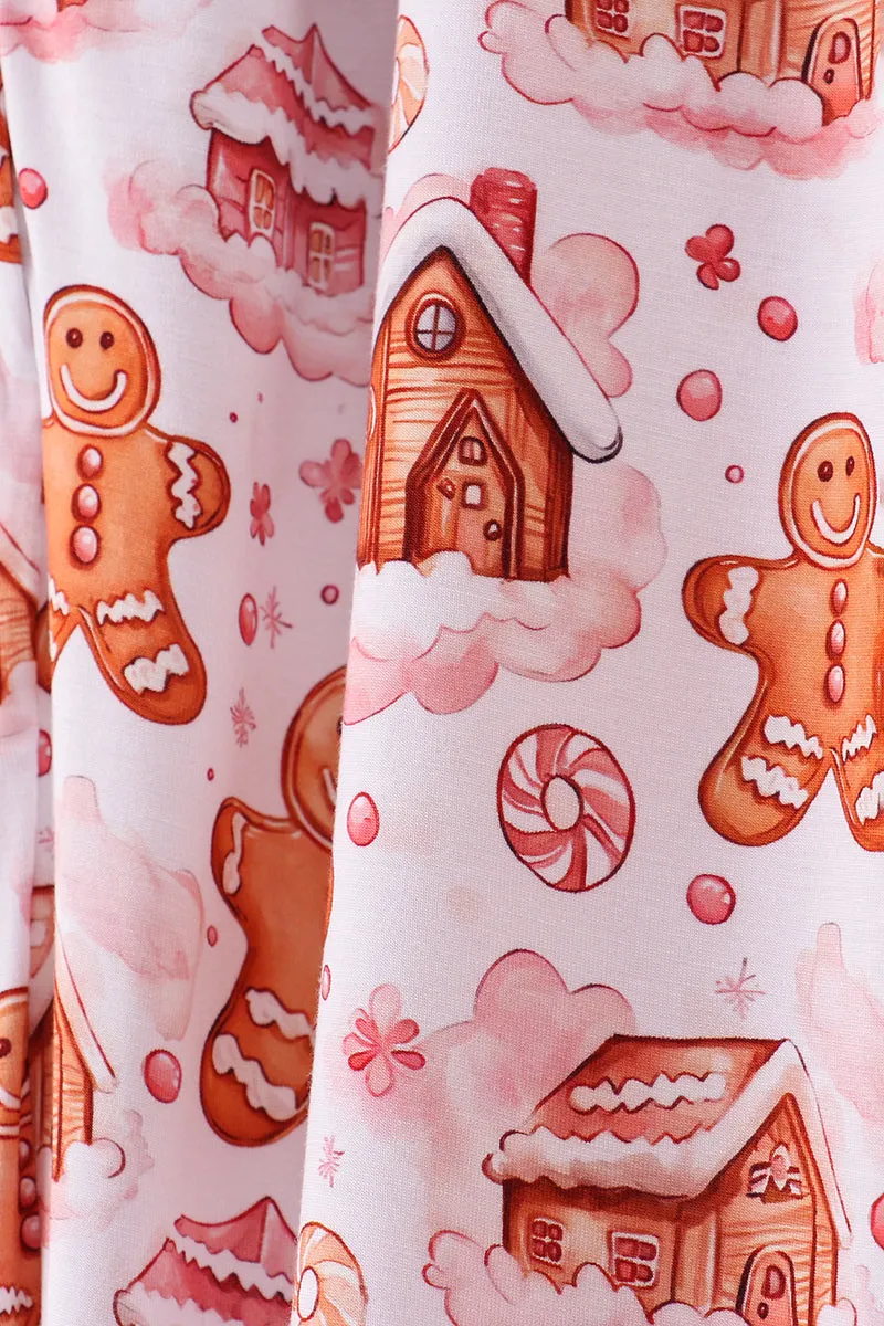 Pink gingerbread house bamboo mom pajmas pants sold by Zulily product image thumbnail 5