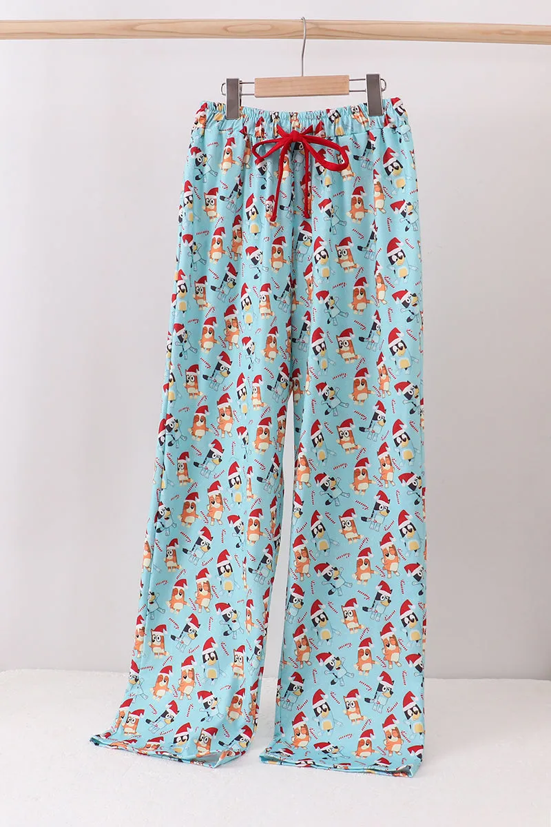 Blue christmas character print mom pajamas pants sold by Zulily