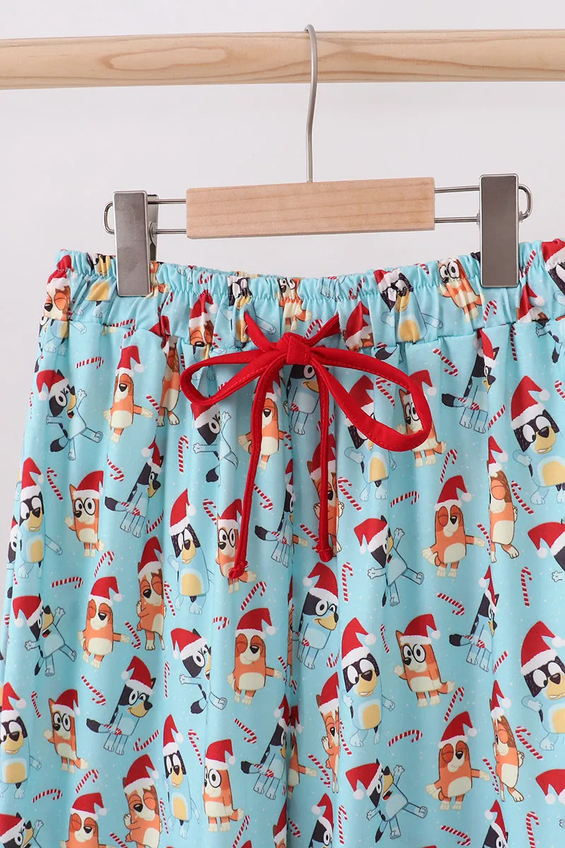 Blue christmas character print mom pajamas pants sold by Zulily product image thumbnail 2