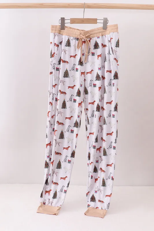 Christmas tree animal adult bamboo pajamas pants made by Zulily