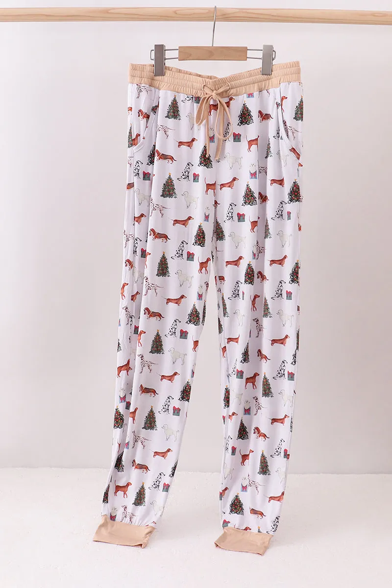 Christmas tree animal adult bamboo pajamas pants sold by Zulily