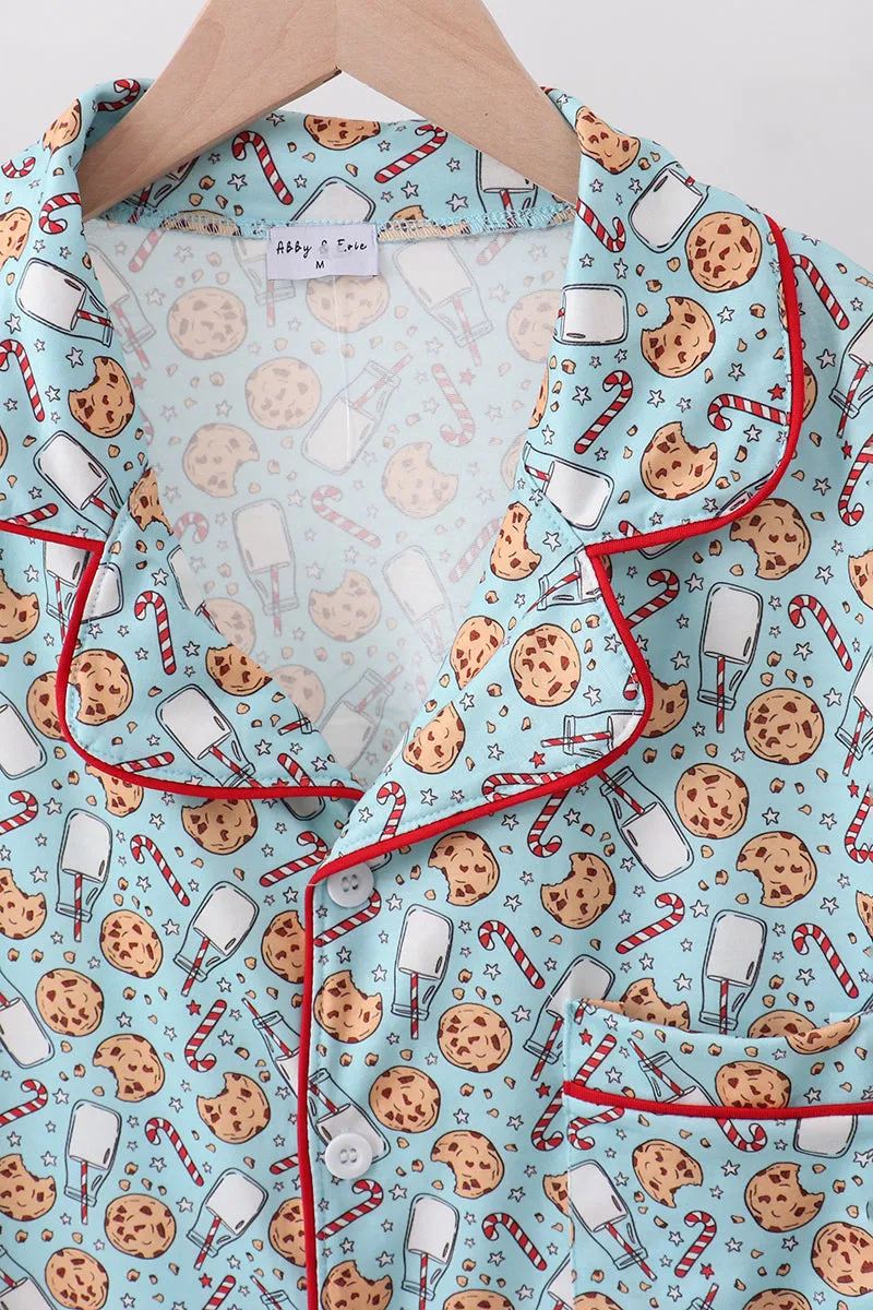 Santa claus cookie print adult pajams set sold by Zulily product image thumbnail 2