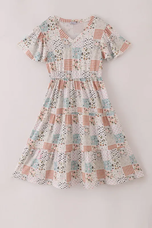 Fall floral print mom dress made by Zulily