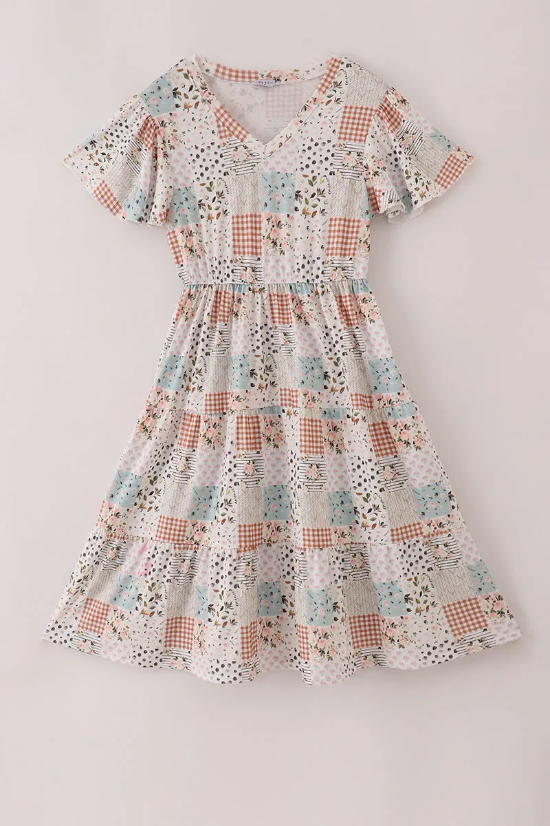 Fall floral print mom dress sold by Zulily