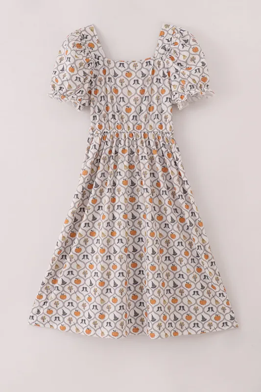 Witch pumpkin print mom dress made by Zulily