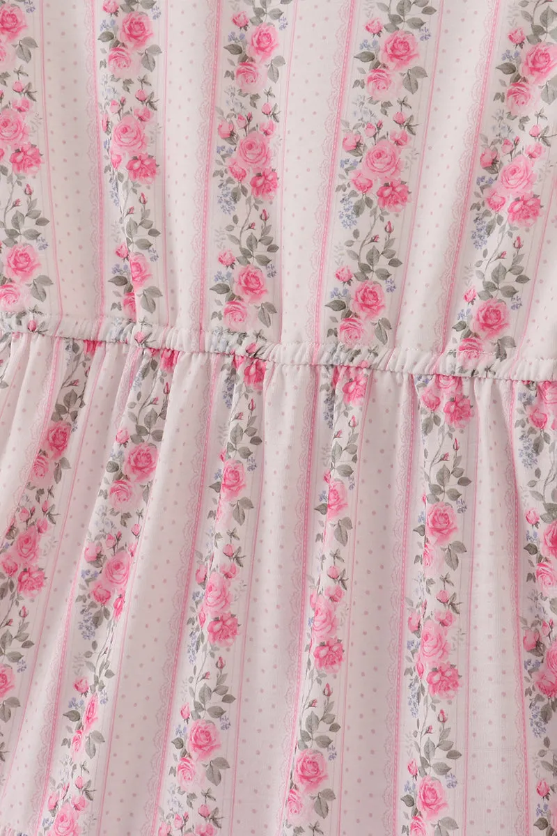 Pink floral print tiered mom dress sold by Zulily product image thumbnail 4