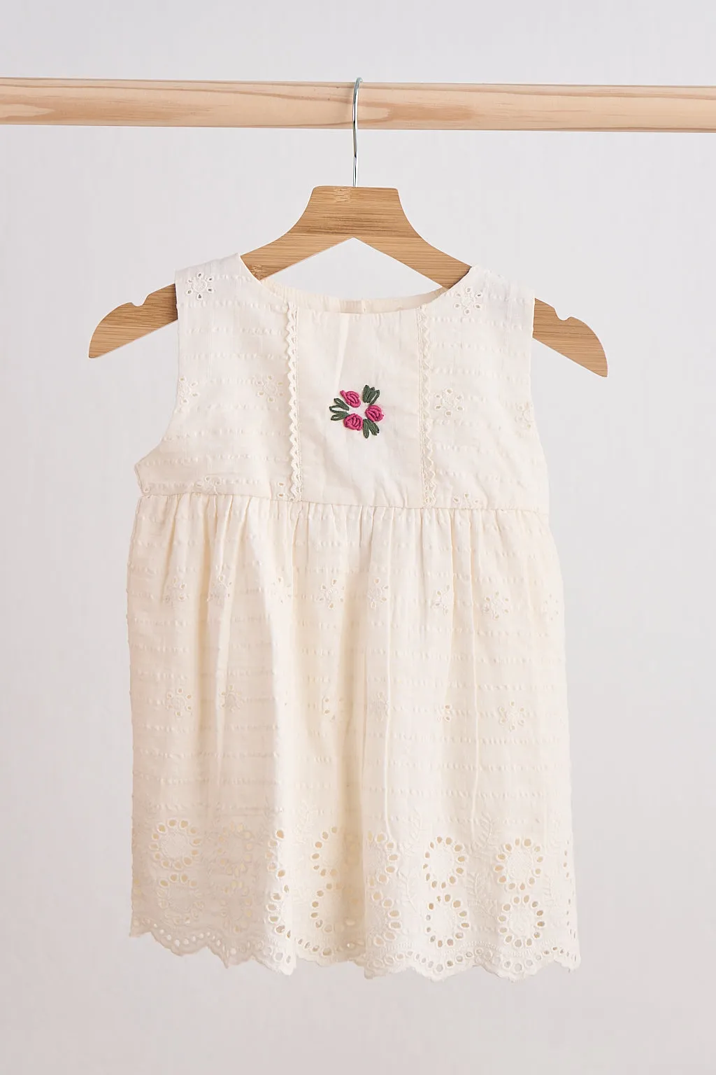 White hand embroidery lace dress sold by Zulily