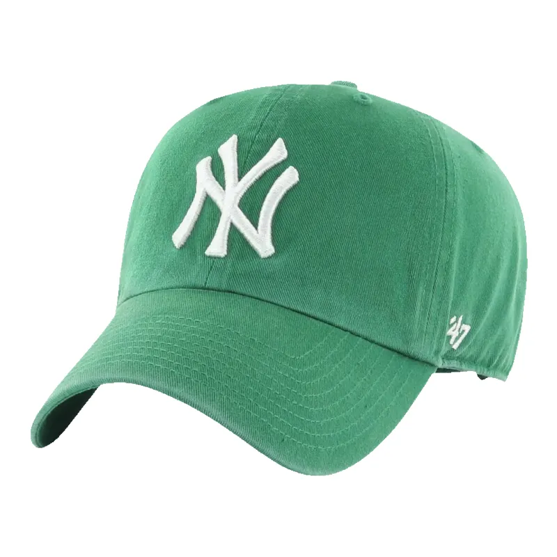 47 Brand Clean Up New York Yankees Strapback Hat — Kelly Green Adjustable Cap made by 47