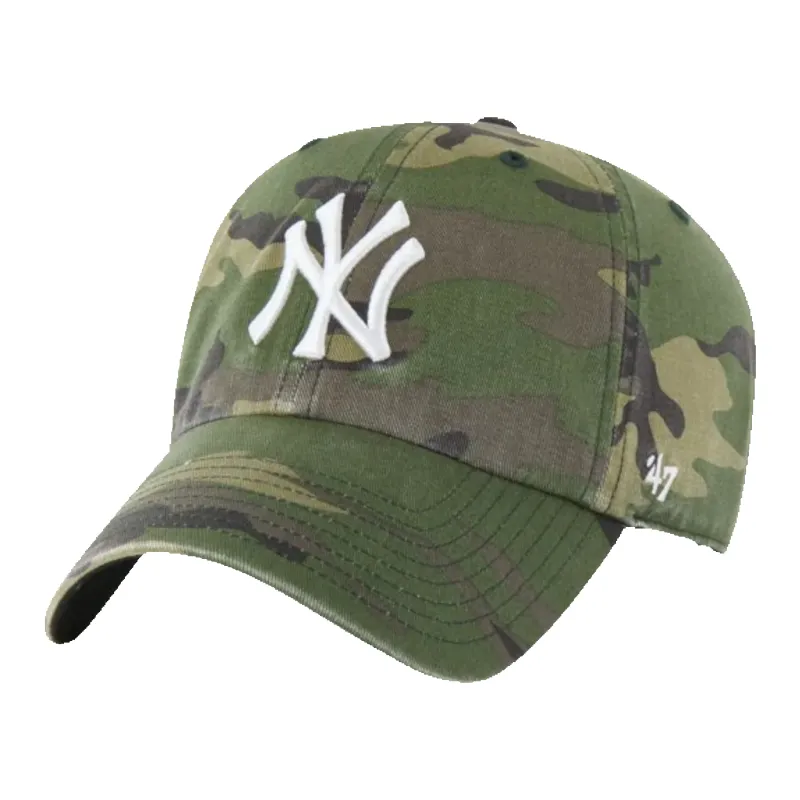 47 Brand Clean Up New York Yankees Strapback Hat — Camo Adjustable Cap made by 47