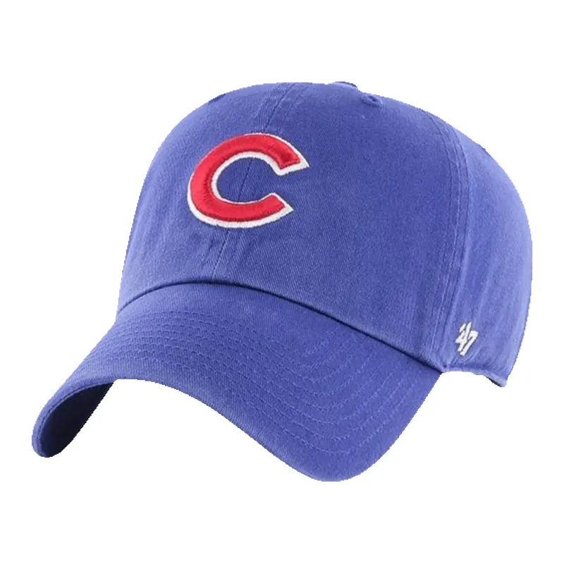47 Brand Clean Up Chicago Cubs Strapback Hat — Royal Blue Adjustable Cap made by 47