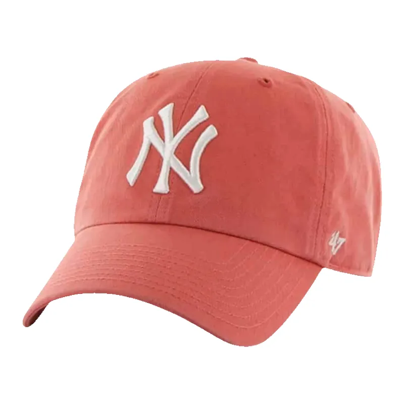 47 Brand Clean Up New York Yankees Strapback Hat — Island Red Adjustable Cap made by 47