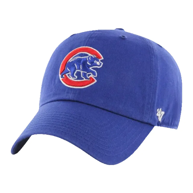 47 Brand Clean Up Chicago Cubs Strapback Hat — Royal Blue Adjustable Cap made by 47