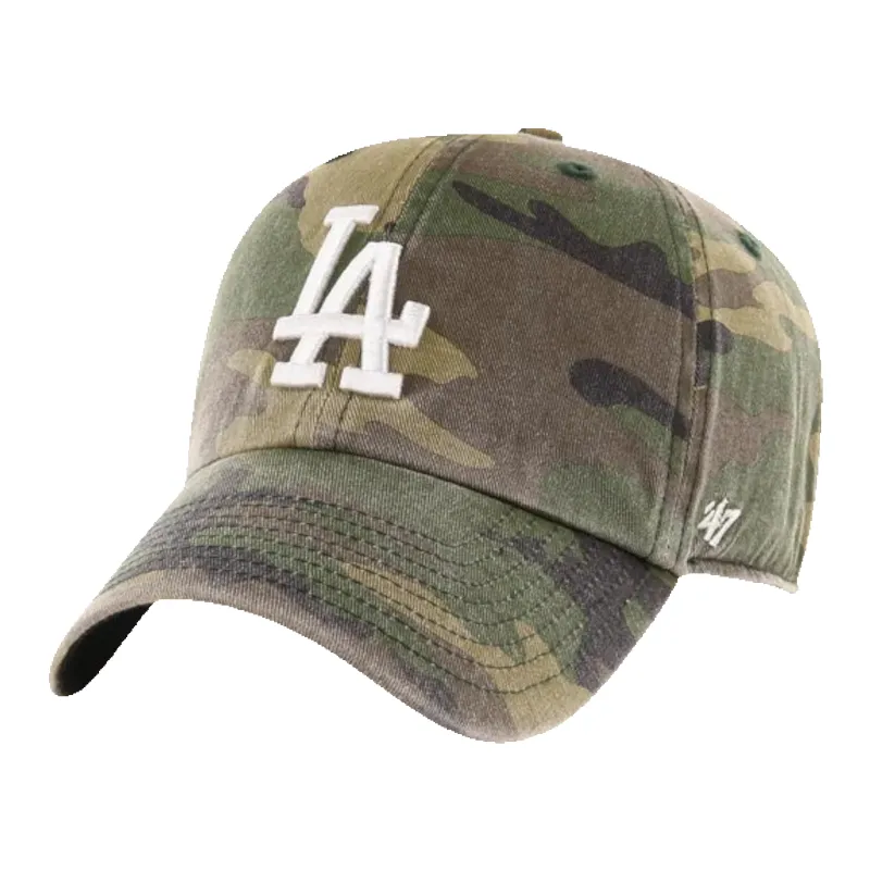 47 Brand Clean Up Los Angeles Dodgers Strapback Hat — Camo Adjustable Cap made by 47