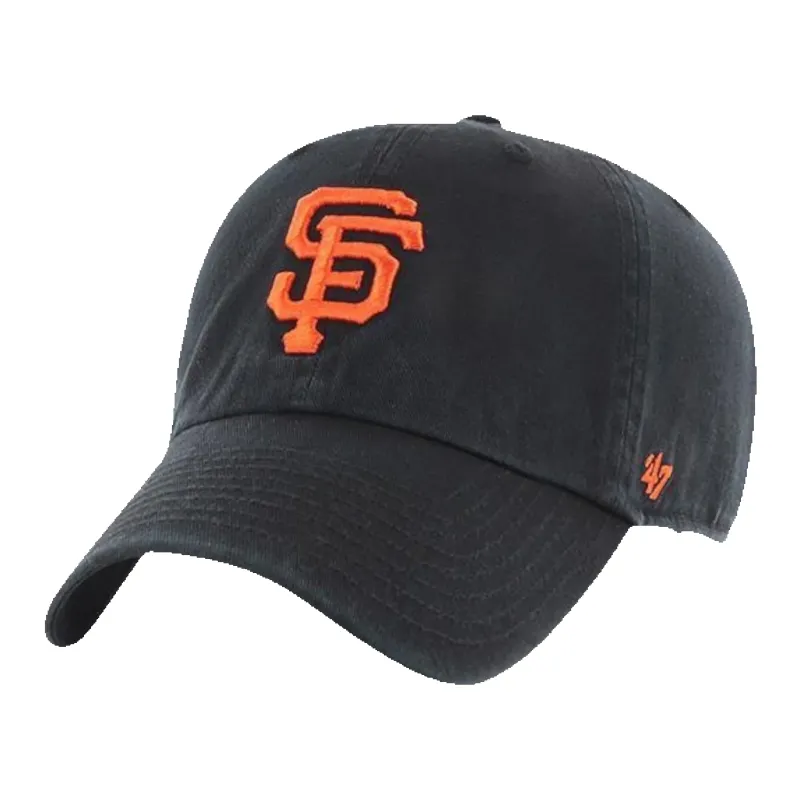 47 Brand Clean Up San Francisco Giants Strapback Hat — Black Adjustable Cap made by 47