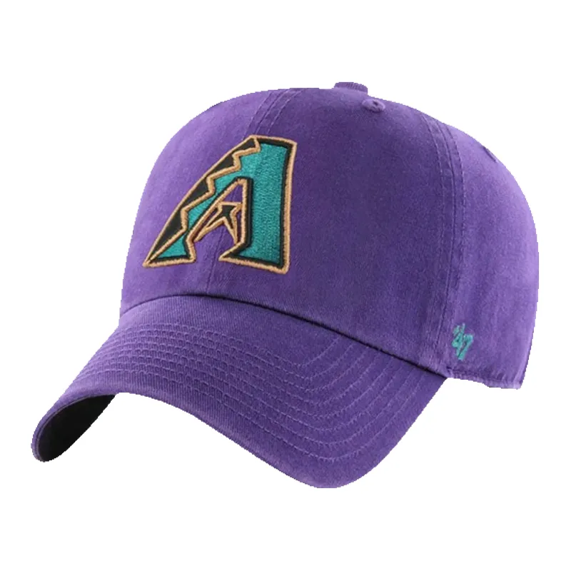 47 Brand Clean Up Arizona Diamondbacks Cooperstown Strapback Hat — Purple Adjustable Cap made by 47