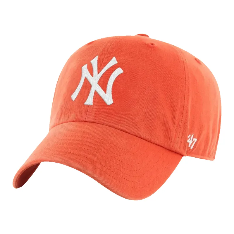 47 Brand Clean Up New York Yankees Strapback Hat — Grapefruit Adjustable Cap made by 47