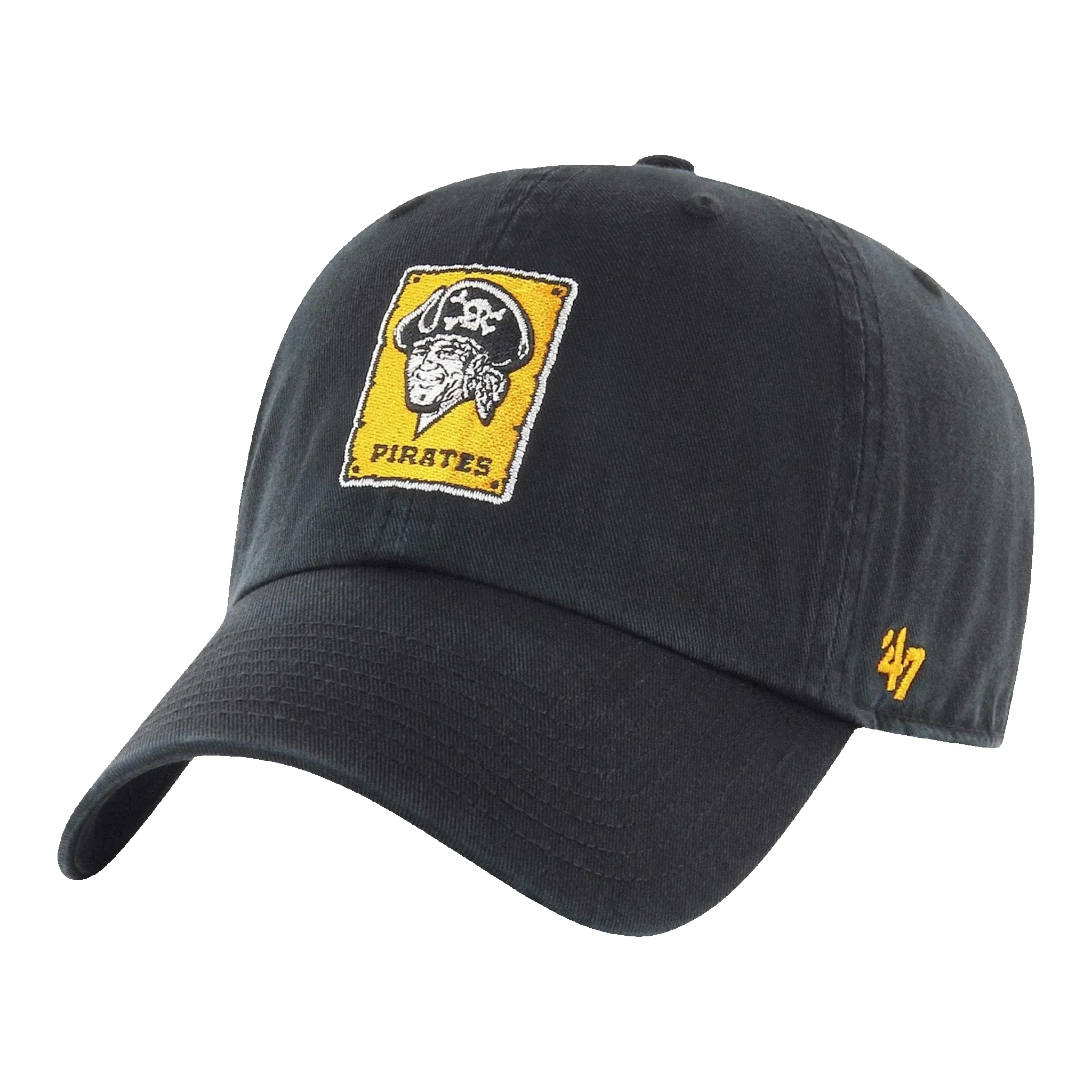 47 Brand Clean Up Pittsburgh Pirates Cooperstown Strapback Hat — Black Adjustable Cap sold by Zulily