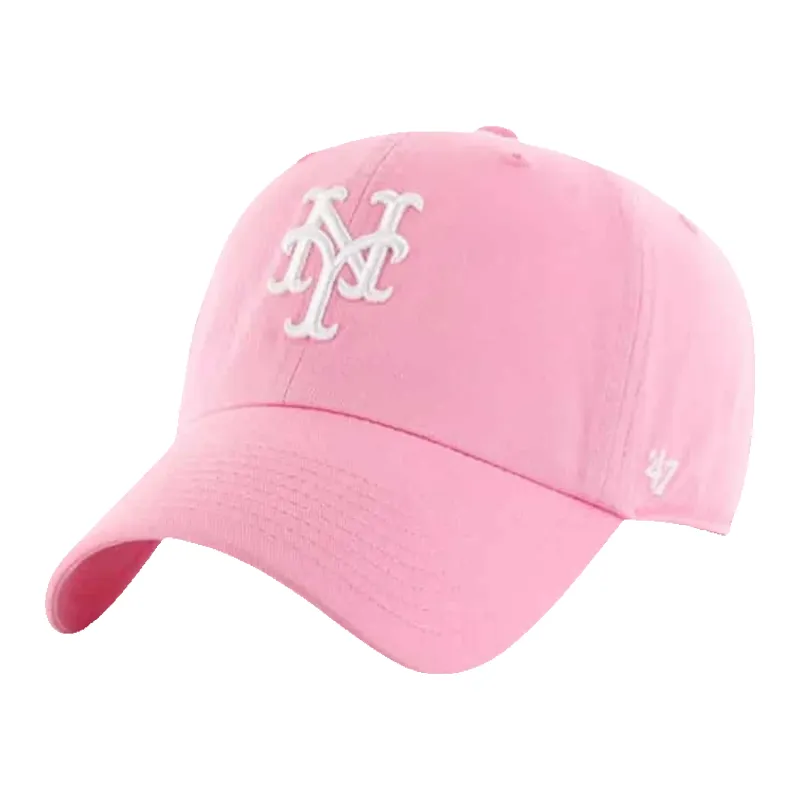 47 Brand Clean Up New York Mets Strapback Hat — Rose Adjustable Cap made by 47