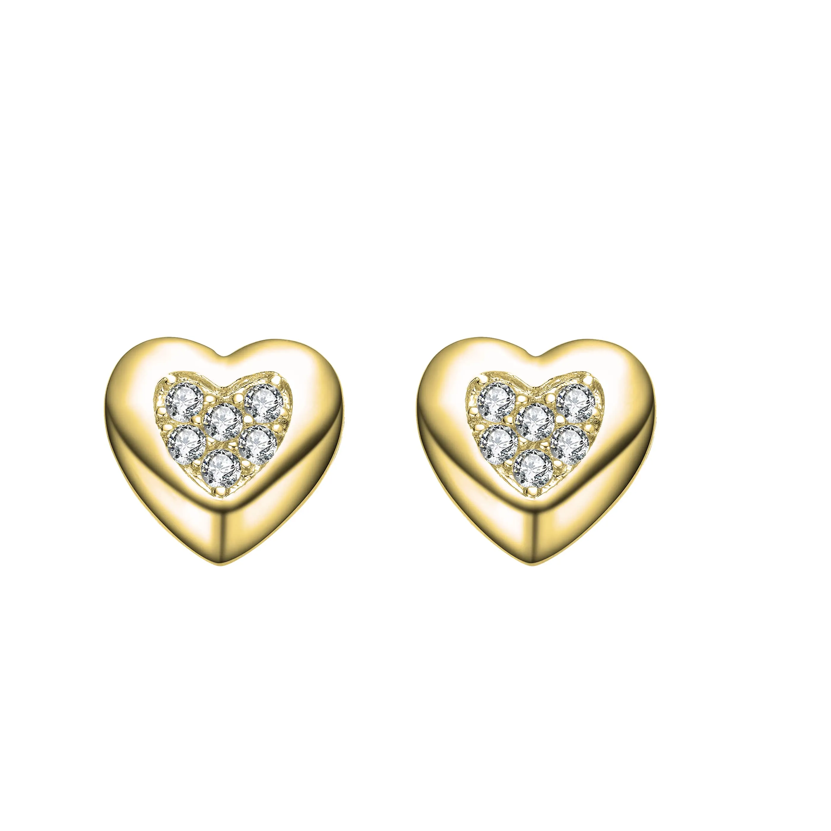 Lovely Heart Stud Earrings with Clear Cubic Zirconia sold by Zulily product image thumbnail 2