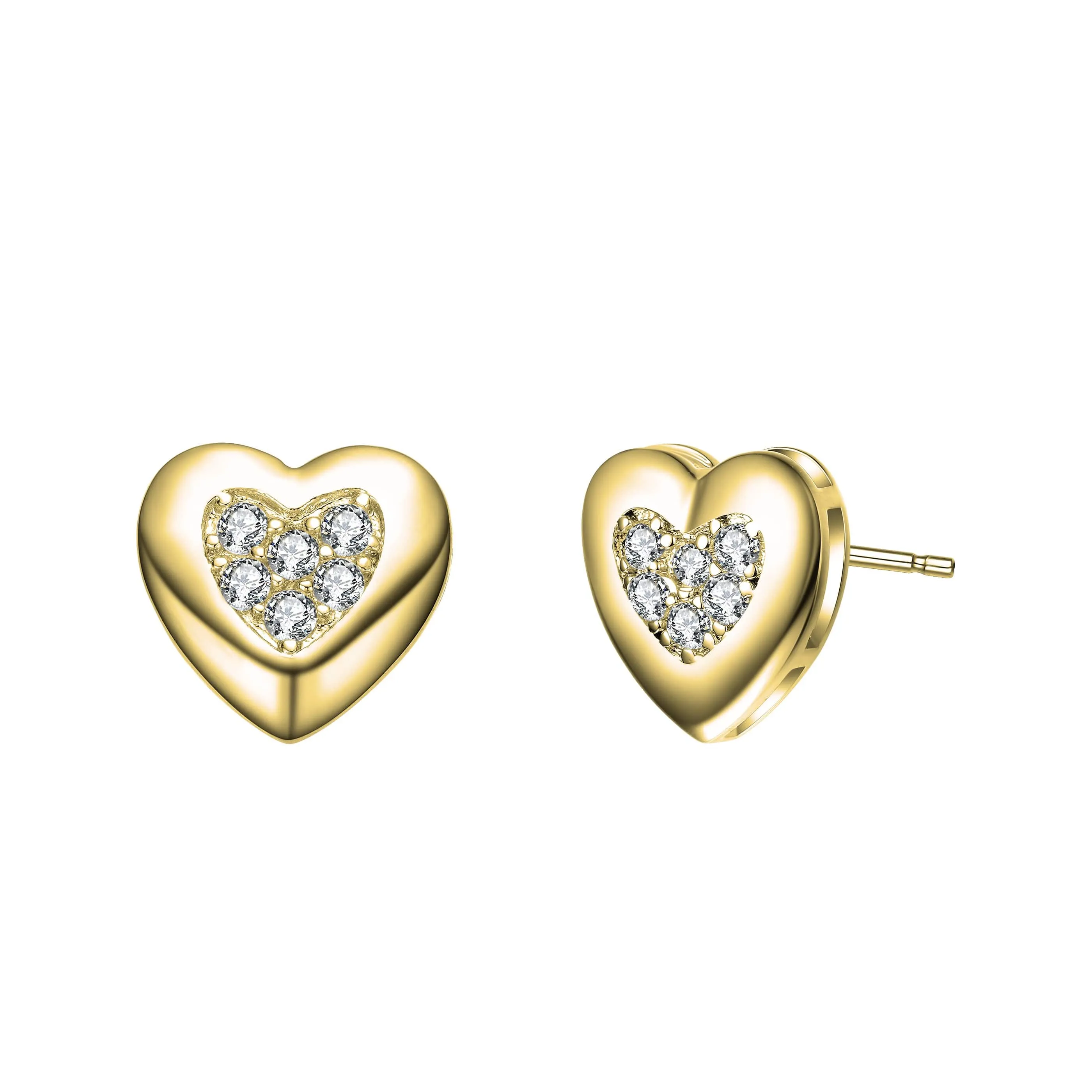 Lovely Heart Stud Earrings with Clear Cubic Zirconia sold by Zulily
