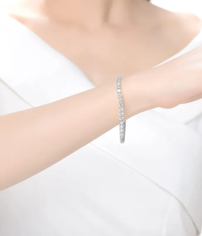 4MM Tennis Bracelet with Clear Cubic Zirconia made by Zulily