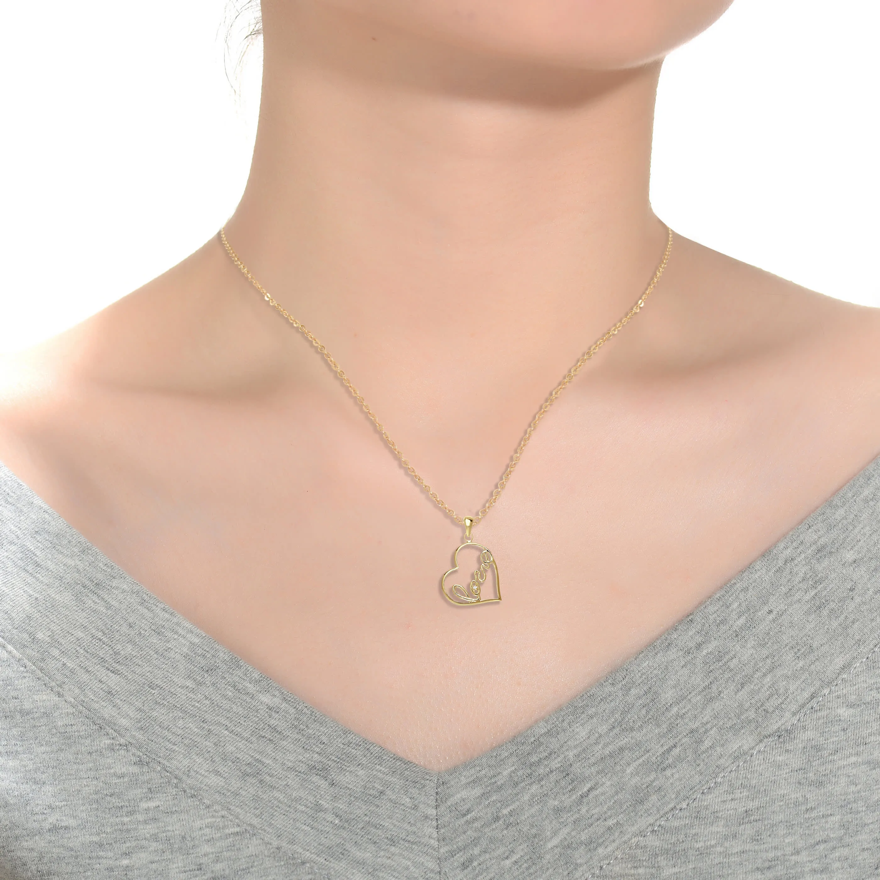 Classy " Love " Heart Shape Pendant Necklace sold by Zulily product image thumbnail 3