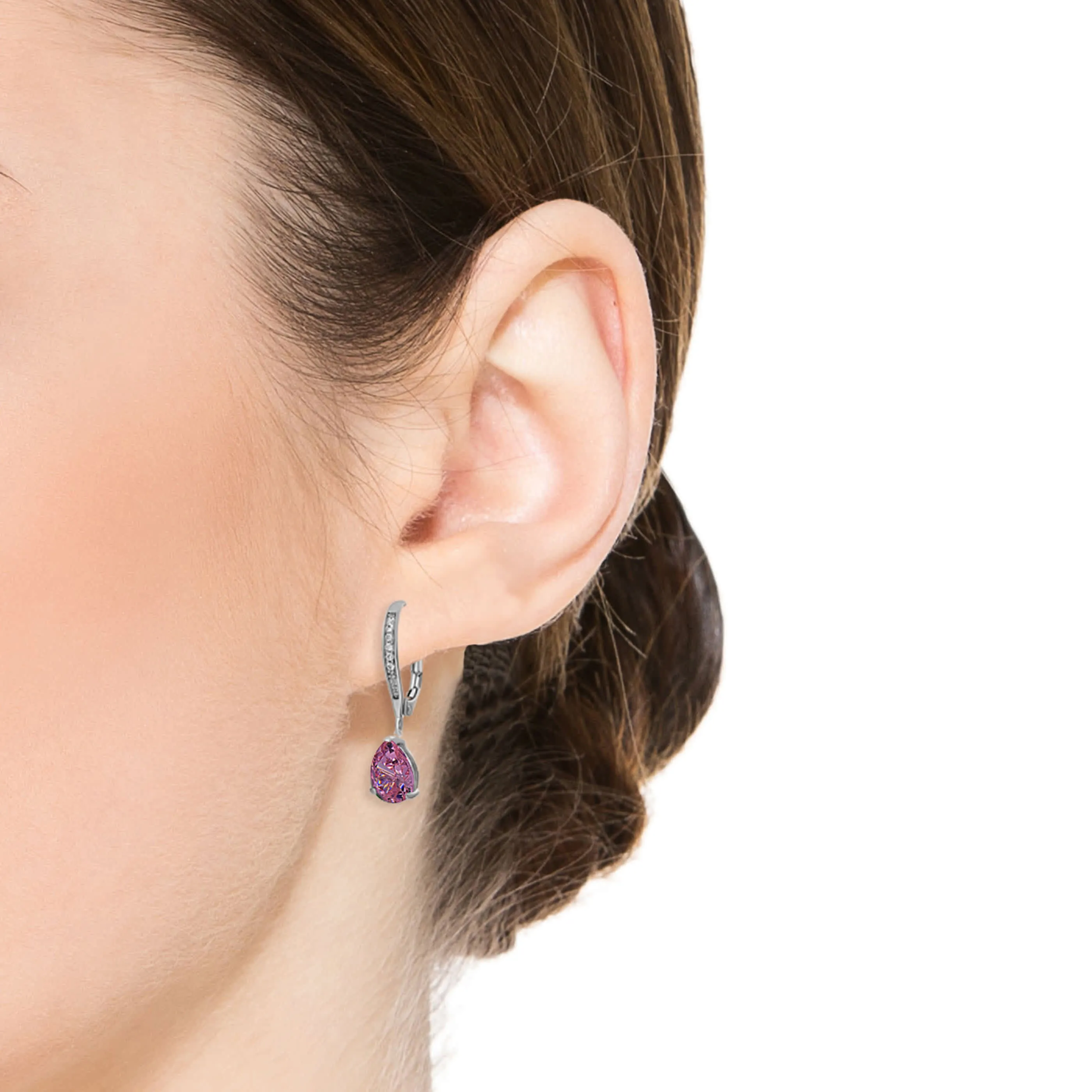 Sterling Silver Cubic Zirconia Pear-shape Dangling Earrings sold by Zulily product image thumbnail 3