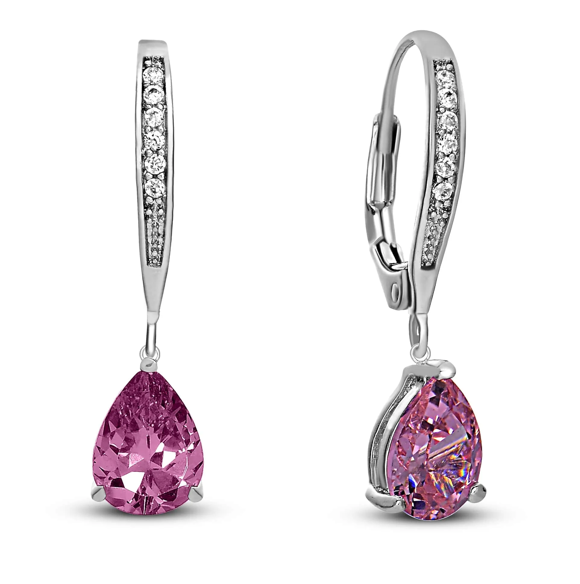 Sterling Silver Cubic Zirconia Pear-shape Dangling Earrings sold by Zulily product image thumbnail 2