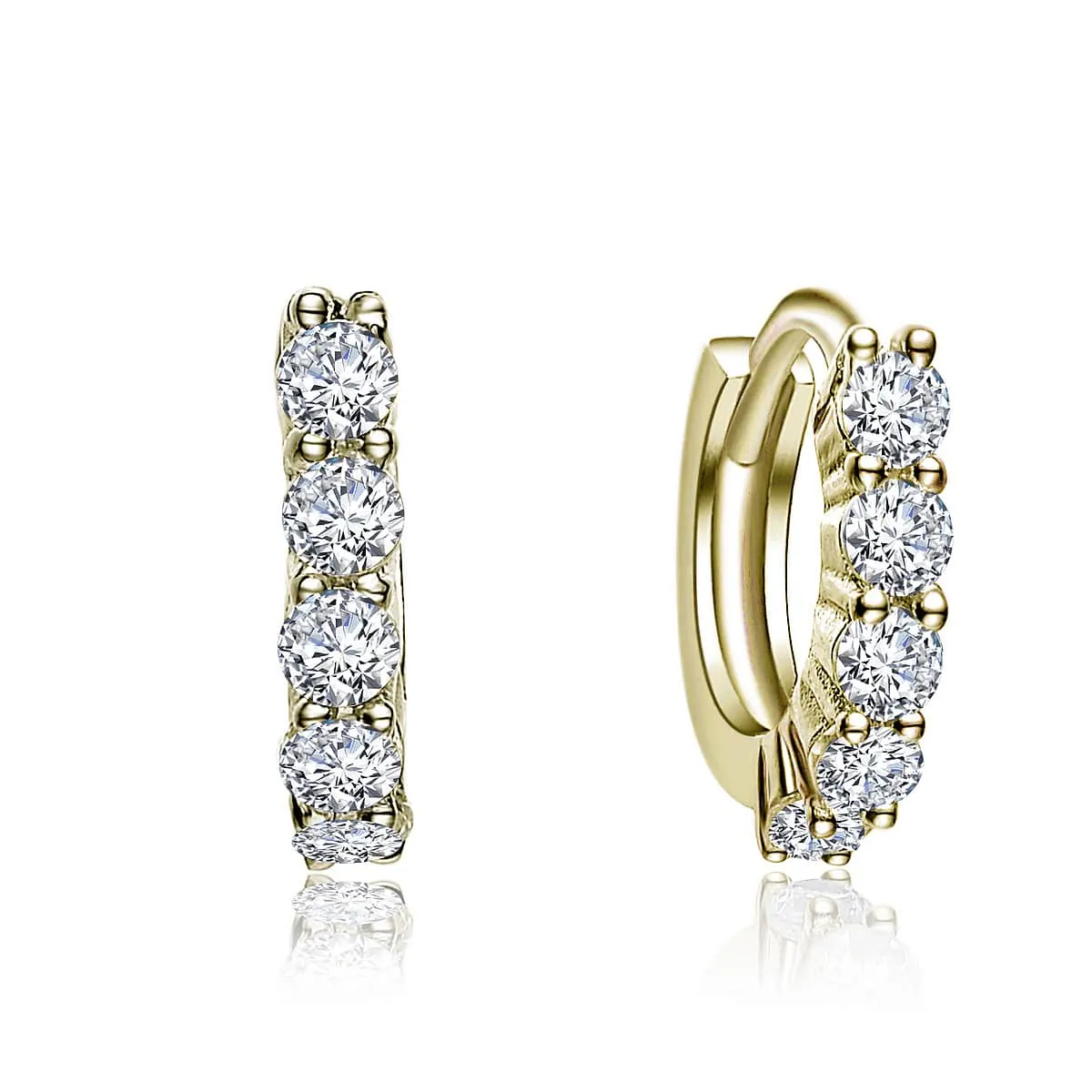 14K Gold Plated Cubic Zirconia Hoop Earrings sold by Zulily