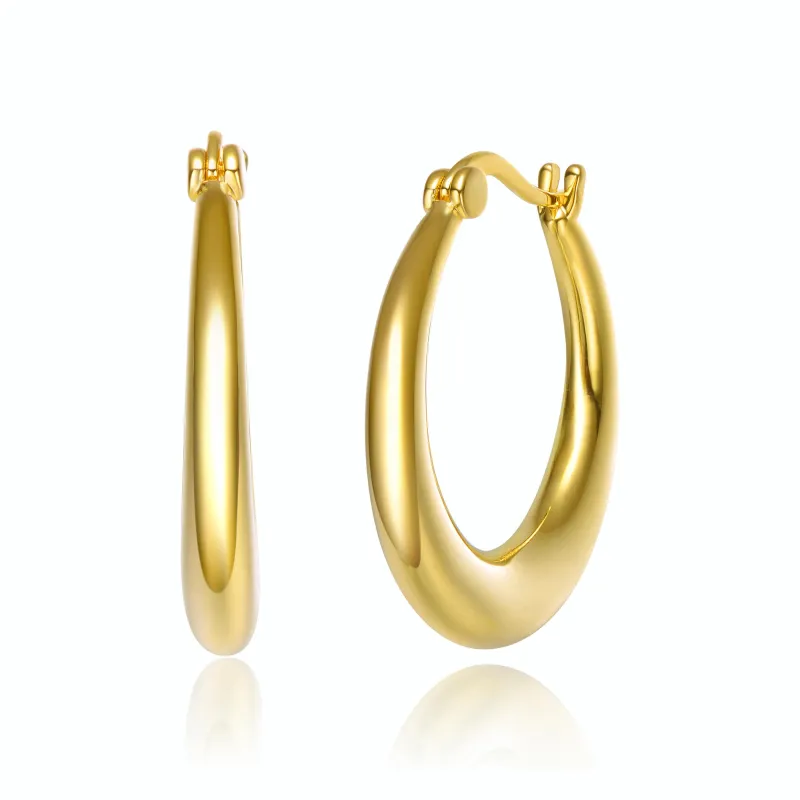 14K Gold Plated Large Hoop Earrings made by Zulily