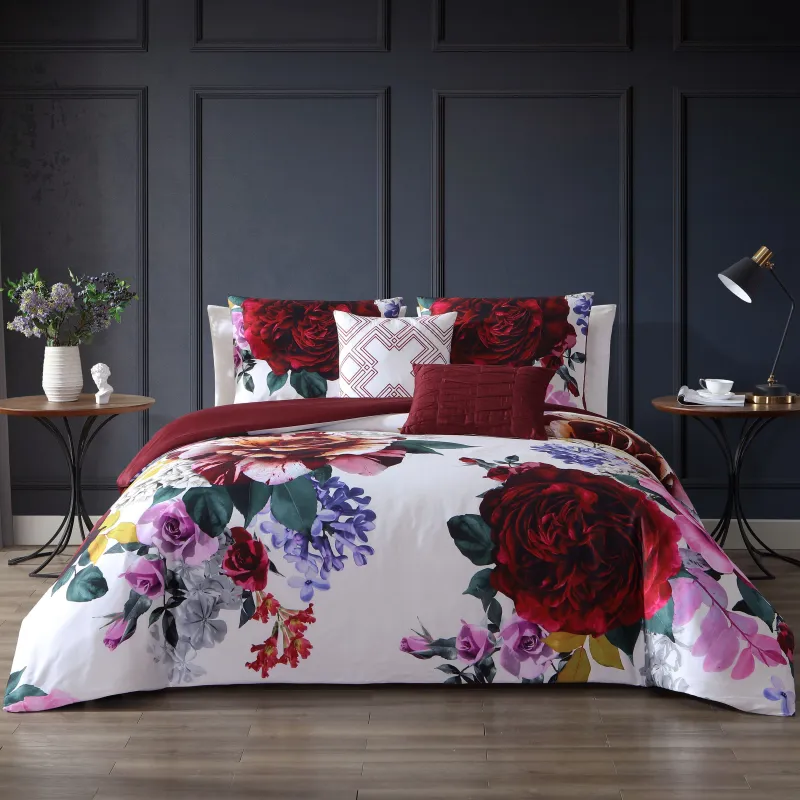 Bebejan Magenta Floral 5 Piece Reversible Comforter Set made by Zulily
