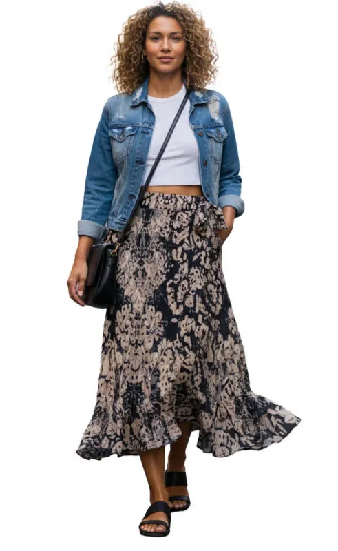 Lily by Firmiana Women’s Wrap-Style Maxi Skirt with Ruffle Women’s Apparel made by Zulily