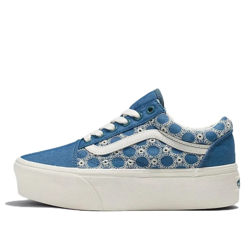 [vn0a7q5mblu] Mens Vans Denim Mix Old Skool Stackform Shoes 'blue' - Blue/white made by Vans