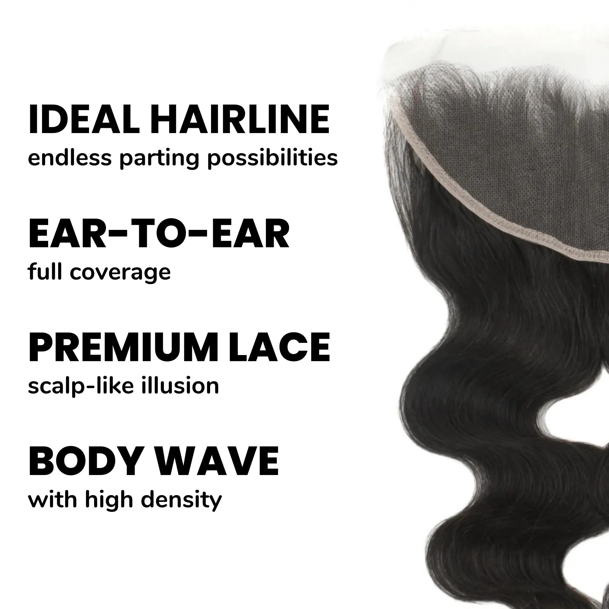 Brazilian Body Wave 13x4 HD Lace Human Hair Frontal sold by Zulily product image thumbnail 3