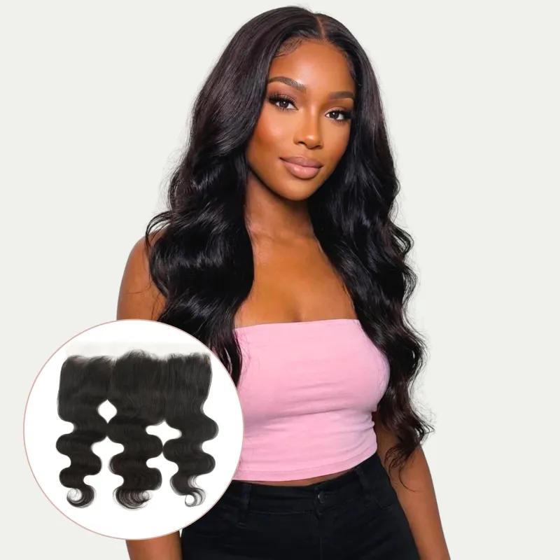 Brazilian Body Wave 13x4 HD Lace Human Hair Frontal made by Private Label