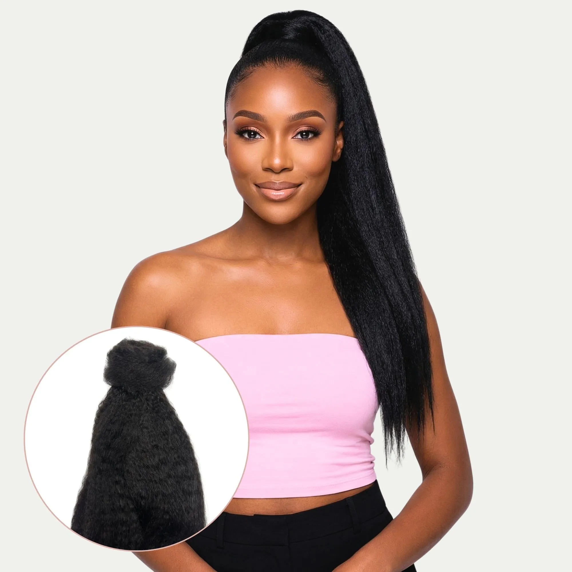 Kinky Straight 100% Human Hair Ponytail Extension sold by Zulily