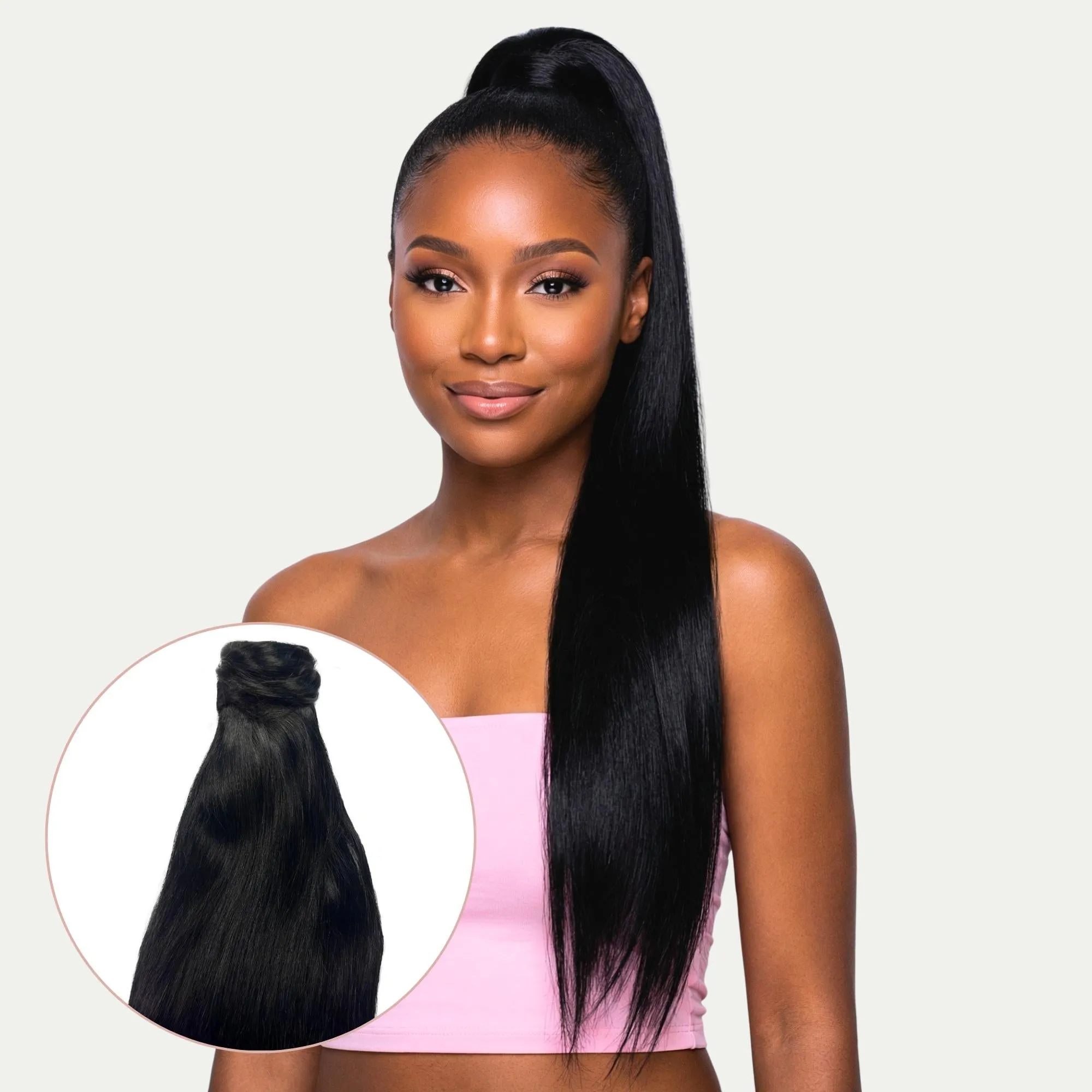 Jet Black 100% Human Hair Ponytail Extension sold by Zulily