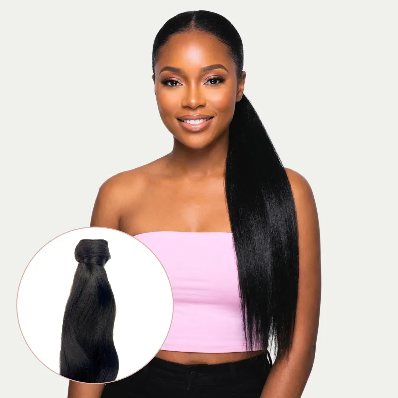 Yaki Straight 100% Human Hair Ponytail Extension made by Private Label