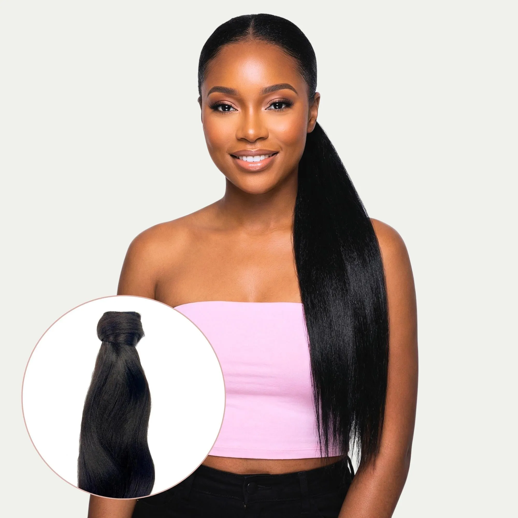 Yaki Straight 100% Human Hair Ponytail Extension sold by Zulily