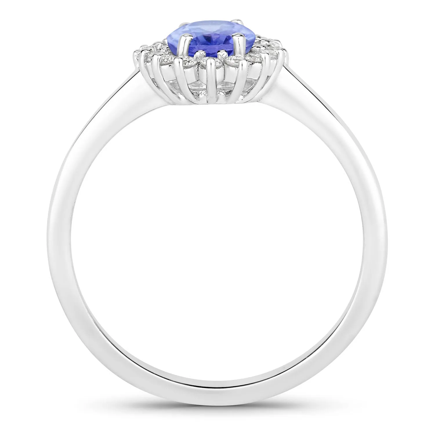 Fine Color Jewels 0.91 Ct Genuine Tanzanite and Lab Grown Diamond Silver Halo Ring sold by Zulily product image thumbnail 3