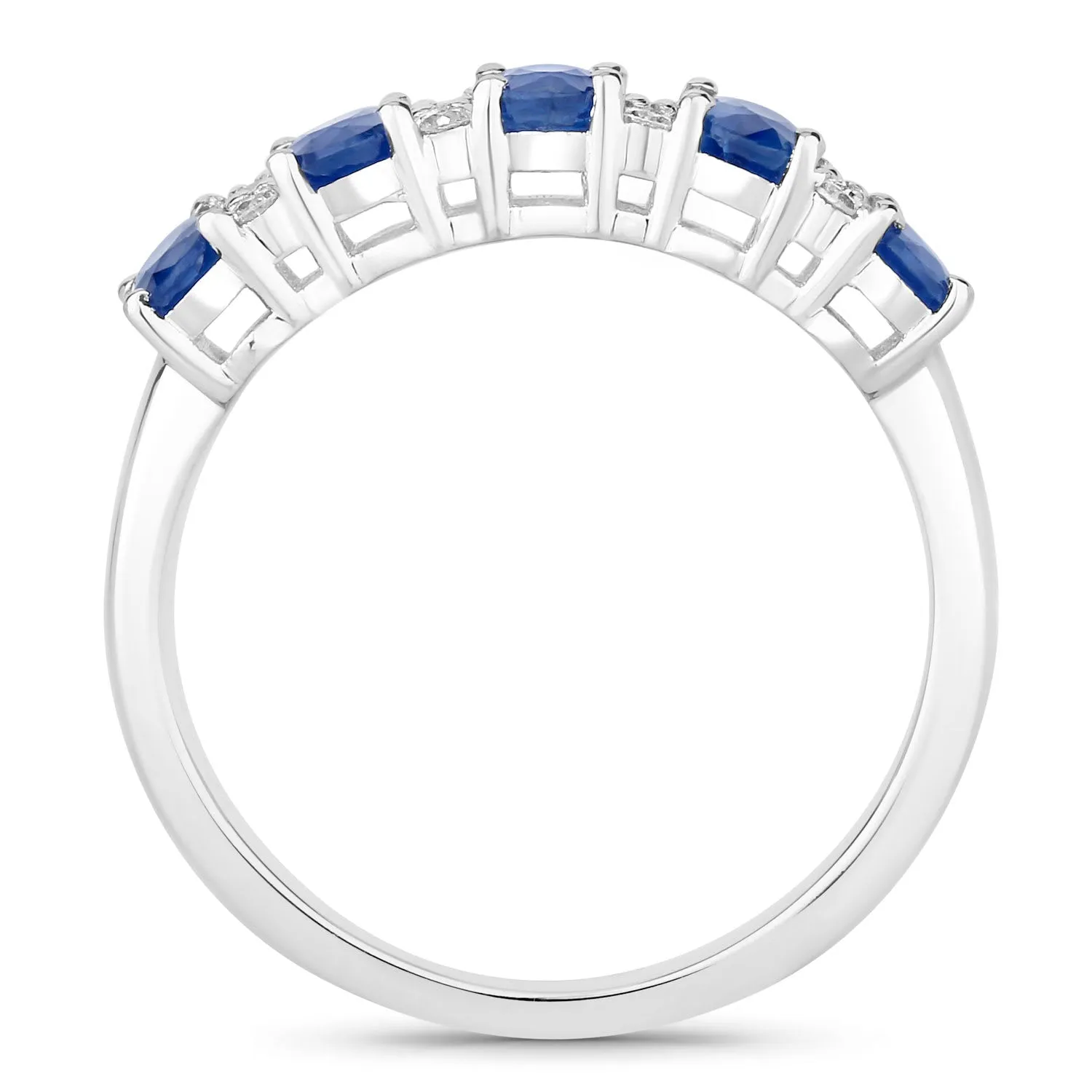 Fine Color Jewels 1.42 Ct Genuine Blue Sapphire and Lab Grown Diamond Silver Ring sold by Zulily product image thumbnail 2