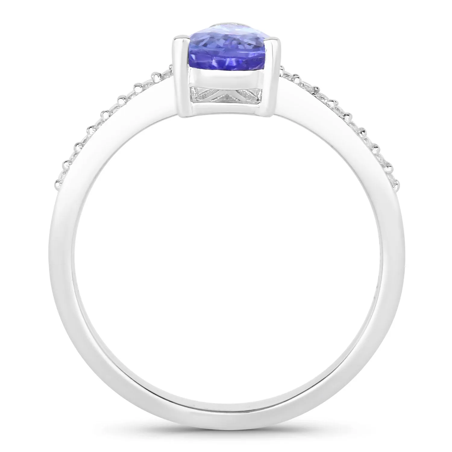 Fine Color Jewels 0.88 Ct Genuine Tanzanite and Lab Grown Diamond Silver Ring sold by Zulily product image thumbnail 2